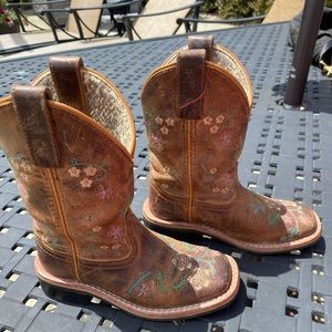 Girls Size 11R Floral Cowgirl Boots